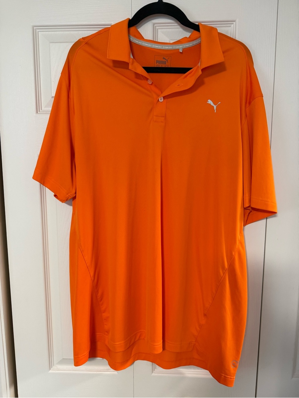 Puma Men's Bright Orange Short-Sleeve Polo